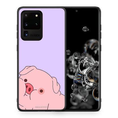 Θήκη Αγίου Βαλεντίνου Samsung S20 Ultra Pig Love 2 από τη Smartfits με σχέδιο στο πίσω μέρος και μαύρο περίβλημα | Samsung S20 Ultra Pig Love 2 case with colorful back and black bezels