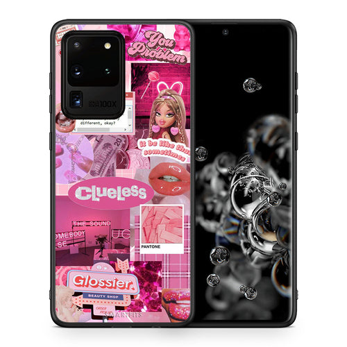 Θήκη Αγίου Βαλεντίνου Samsung S20 Ultra Pink Love από τη Smartfits με σχέδιο στο πίσω μέρος και μαύρο περίβλημα | Samsung S20 Ultra Pink Love case with colorful back and black bezels