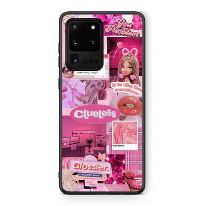 Samsung S20 Ultra Pink Love Θήκη Αγίου Βαλεντίνου από τη Smartfits με σχέδιο στο πίσω μέρος και μαύρο περίβλημα | Smartphone case with colorful back and black bezels by Smartfits
