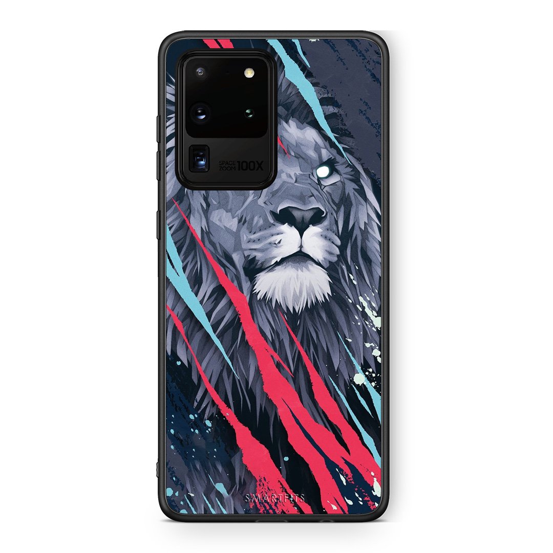 4 - Samsung S20 Ultra Lion Designer PopArt case, cover, bumper