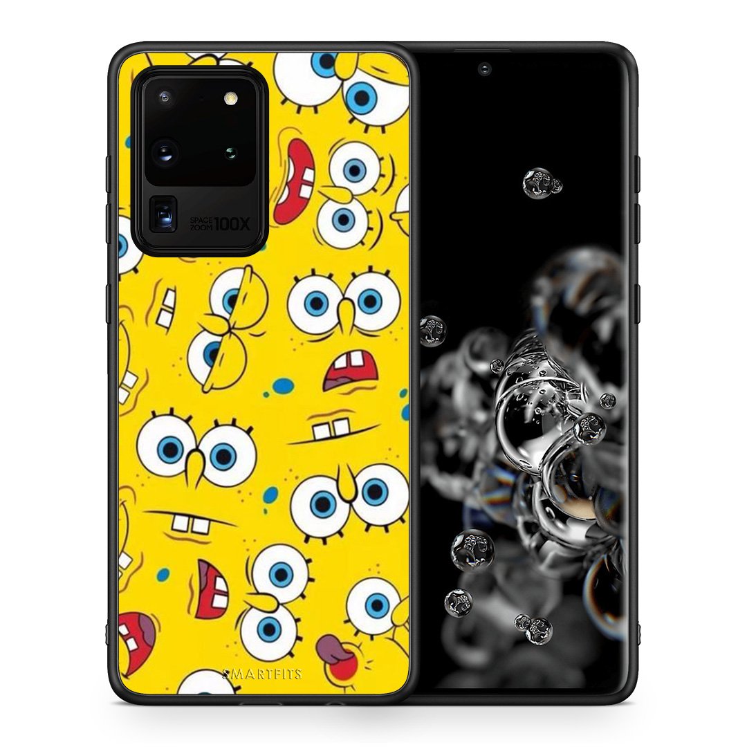 Θήκη Samsung S20 Ultra Sponge PopArt από τη Smartfits με σχέδιο στο πίσω μέρος και μαύρο περίβλημα | Samsung S20 Ultra Sponge PopArt case with colorful back and black bezels