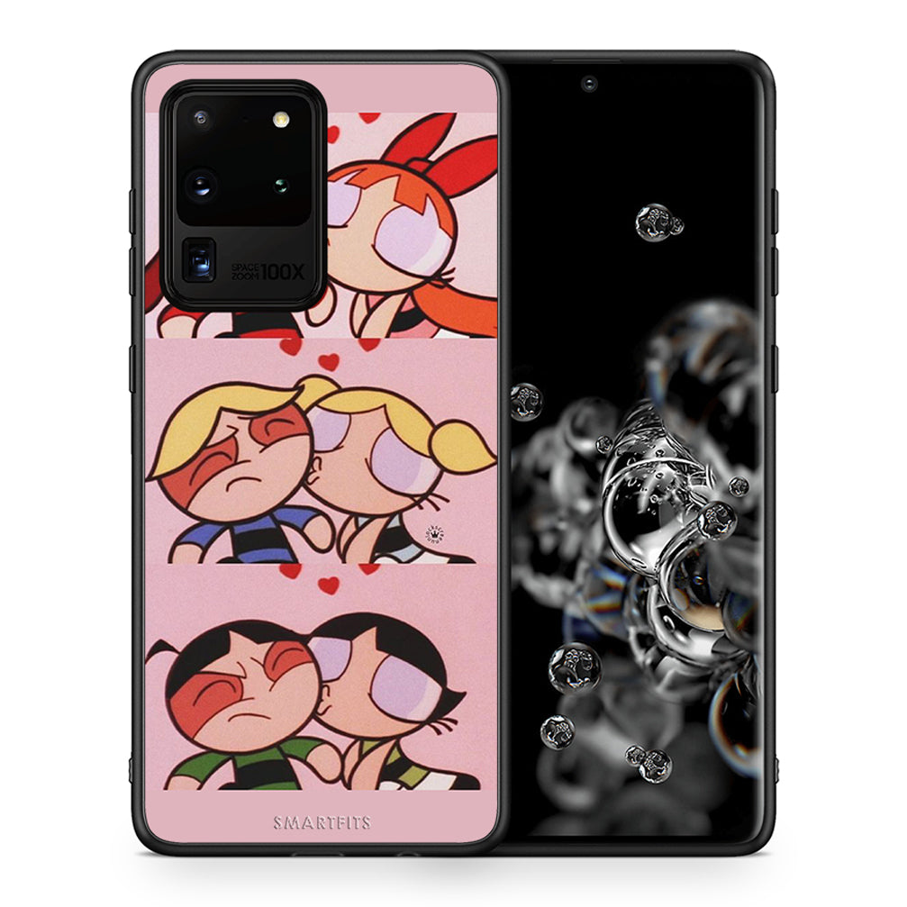 Θήκη Αγίου Βαλεντίνου Samsung S20 Ultra Puff Love από τη Smartfits με σχέδιο στο πίσω μέρος και μαύρο περίβλημα | Samsung S20 Ultra Puff Love case with colorful back and black bezels