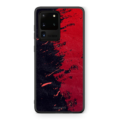 Samsung S20 Ultra Red Paint Θήκη Αγίου Βαλεντίνου από τη Smartfits με σχέδιο στο πίσω μέρος και μαύρο περίβλημα | Smartphone case with colorful back and black bezels by Smartfits