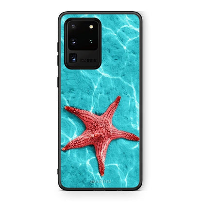 Samsung S20 Ultra Red Starfish Θήκη από τη Smartfits με σχέδιο στο πίσω μέρος και μαύρο περίβλημα | Smartphone case with colorful back and black bezels by Smartfits