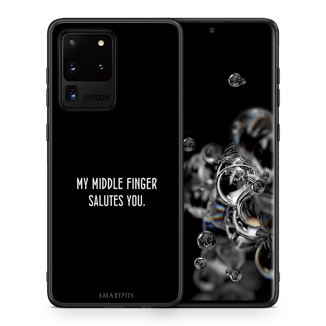 Θήκη Samsung S20 Ultra Salute από τη Smartfits με σχέδιο στο πίσω μέρος και μαύρο περίβλημα | Samsung S20 Ultra Salute case with colorful back and black bezels