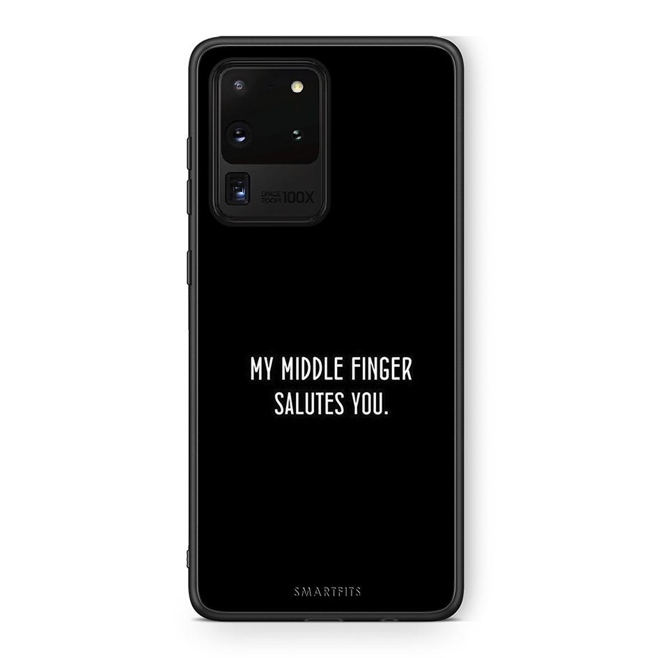 Samsung S20 Ultra Salute θήκη από τη Smartfits με σχέδιο στο πίσω μέρος και μαύρο περίβλημα | Smartphone case with colorful back and black bezels by Smartfits