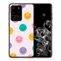 Thumbnail for Θήκη Samsung S20 Ultra Smiley Faces από τη Smartfits με σχέδιο στο πίσω μέρος και μαύρο περίβλημα | Samsung S20 Ultra Smiley Faces case with colorful back and black bezels