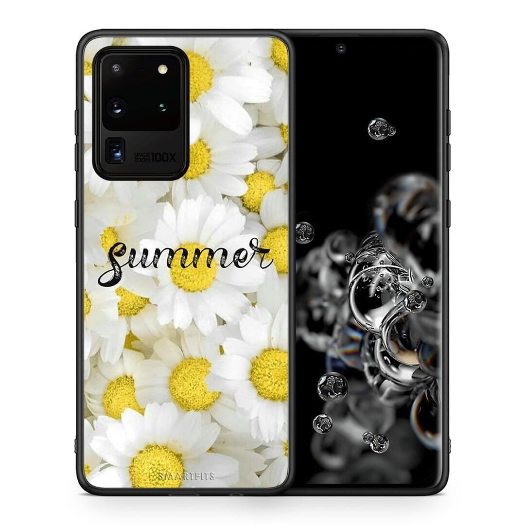 Θήκη Samsung S20 Ultra Summer Daisies από τη Smartfits με σχέδιο στο πίσω μέρος και μαύρο περίβλημα | Samsung S20 Ultra Summer Daisies case with colorful back and black bezels