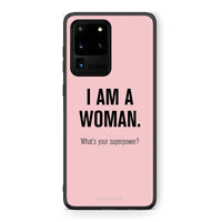 Thumbnail for Samsung S20 Ultra Superpower Woman θήκη από τη Smartfits με σχέδιο στο πίσω μέρος και μαύρο περίβλημα | Smartphone case with colorful back and black bezels by Smartfits