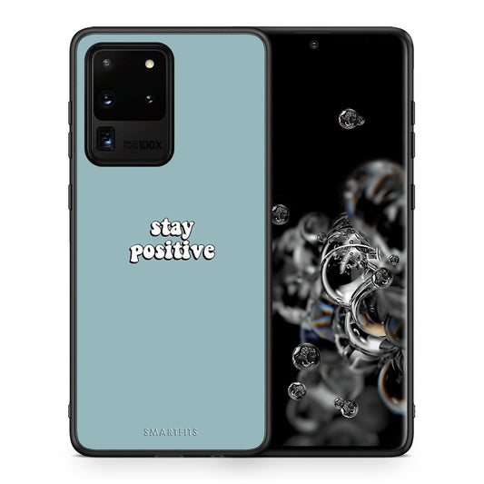 Θήκη Samsung S20 Ultra Positive Text από τη Smartfits με σχέδιο στο πίσω μέρος και μαύρο περίβλημα | Samsung S20 Ultra Positive Text case with colorful back and black bezels