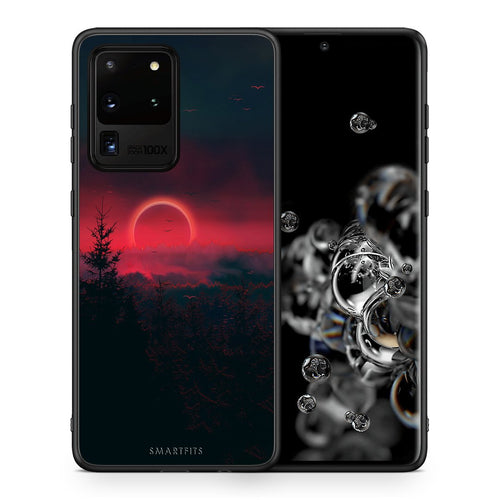 Θήκη Samsung S20 Ultra Sunset Tropic από τη Smartfits με σχέδιο στο πίσω μέρος και μαύρο περίβλημα | Samsung S20 Ultra Sunset Tropic case with colorful back and black bezels