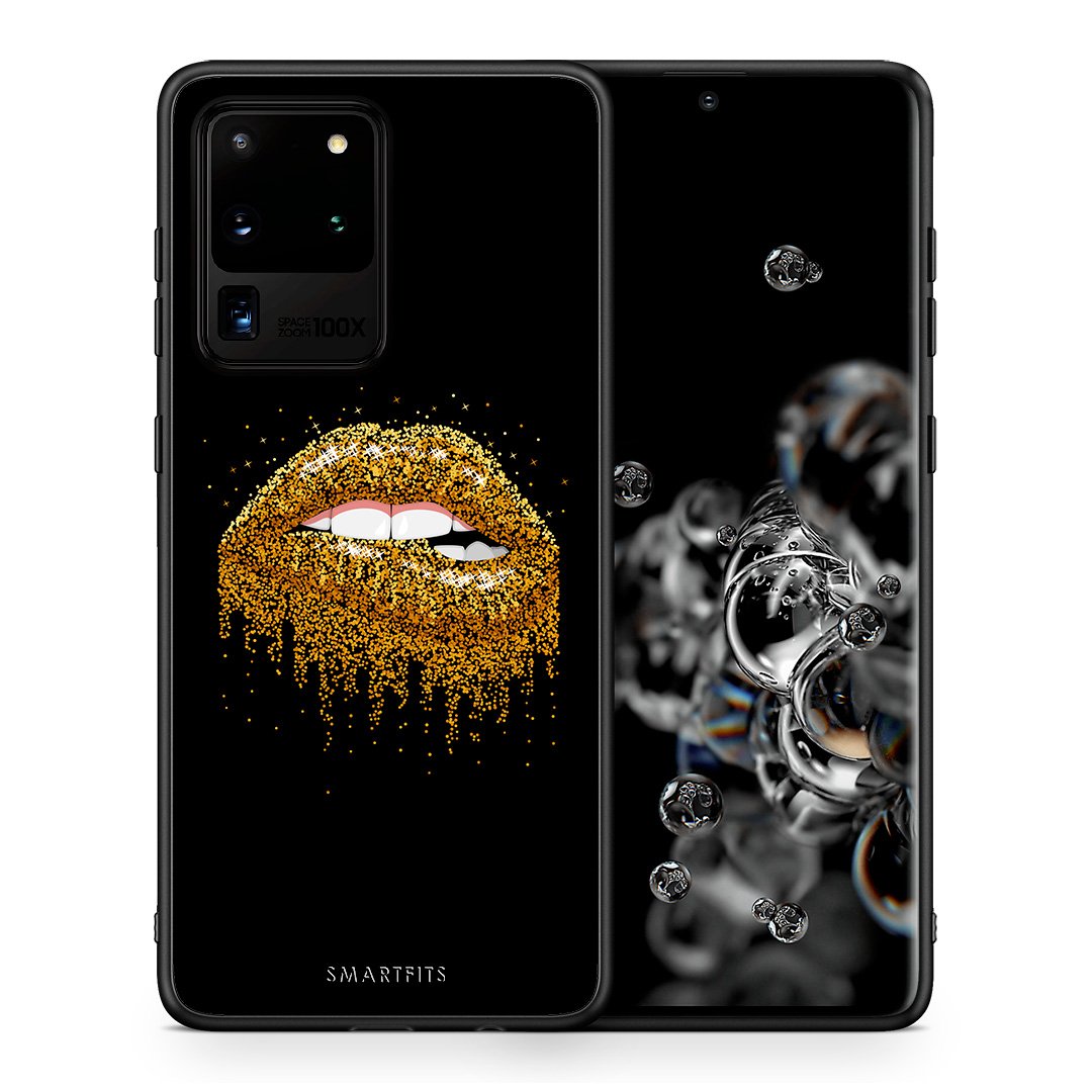 Θήκη Samsung S20 Ultra Golden Valentine από τη Smartfits με σχέδιο στο πίσω μέρος και μαύρο περίβλημα | Samsung S20 Ultra Golden Valentine case with colorful back and black bezels