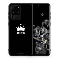Thumbnail for Θήκη Samsung S20 Ultra King Valentine από τη Smartfits με σχέδιο στο πίσω μέρος και μαύρο περίβλημα | Samsung S20 Ultra King Valentine case with colorful back and black bezels