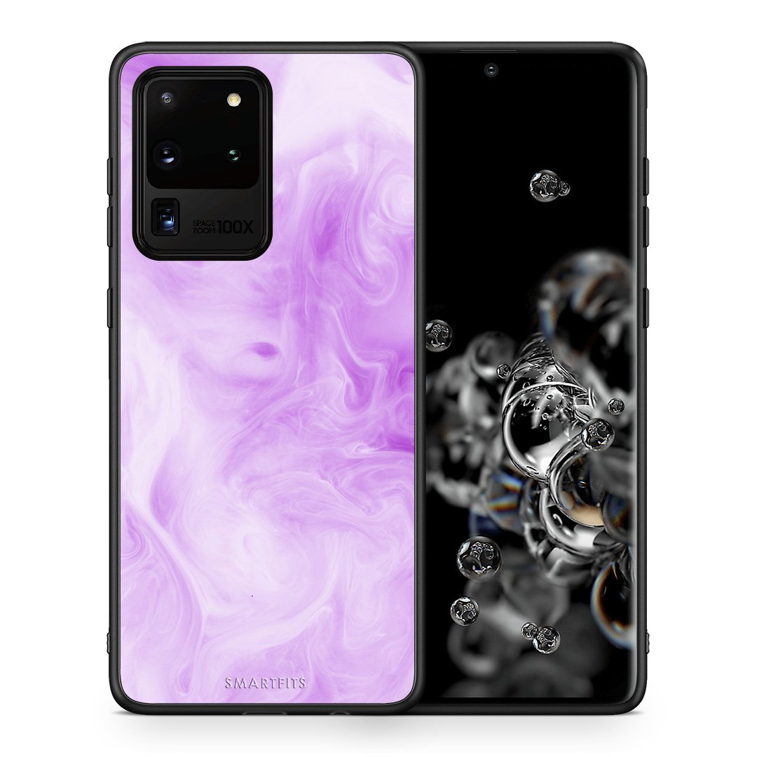 Θήκη Samsung S20 Ultra Lavender Watercolor από τη Smartfits με σχέδιο στο πίσω μέρος και μαύρο περίβλημα | Samsung S20 Ultra Lavender Watercolor case with colorful back and black bezels