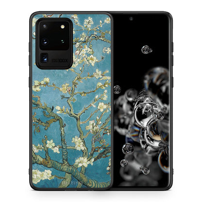 Θήκη Samsung S20 Ultra White Blossoms από τη Smartfits με σχέδιο στο πίσω μέρος και μαύρο περίβλημα | Samsung S20 Ultra White Blossoms case with colorful back and black bezels