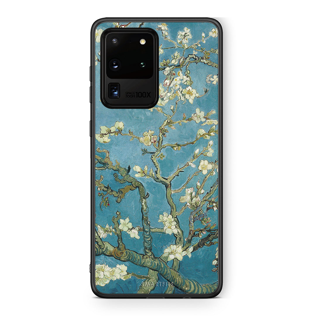 Samsung S20 Ultra White Blossoms θήκη από τη Smartfits με σχέδιο στο πίσω μέρος και μαύρο περίβλημα | Smartphone case with colorful back and black bezels by Smartfits
