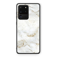Thumbnail for Samsung S20 Ultra White Gold Marble θήκη από τη Smartfits με σχέδιο στο πίσω μέρος και μαύρο περίβλημα | Smartphone case with colorful back and black bezels by Smartfits