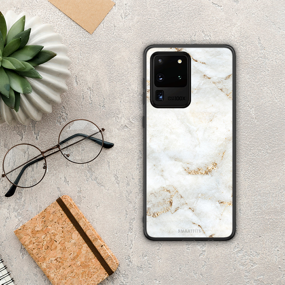 White Gold Marble - Samsung Galaxy S20 Ultra θήκη