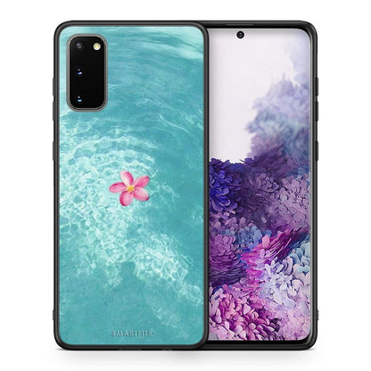 Θήκη Samsung S20 Water Flower από τη Smartfits με σχέδιο στο πίσω μέρος και μαύρο περίβλημα | Samsung S20 Water Flower case with colorful back and black bezels
