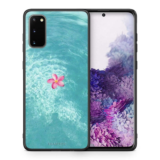 Θήκη Samsung S20 Water Flower από τη Smartfits με σχέδιο στο πίσω μέρος και μαύρο περίβλημα | Samsung S20 Water Flower case with colorful back and black bezels