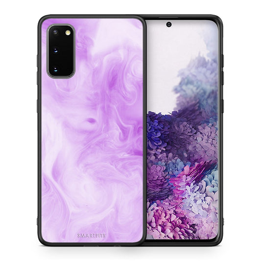 Θήκη Samsung S20 Lavender Watercolor από τη Smartfits με σχέδιο στο πίσω μέρος και μαύρο περίβλημα | Samsung S20 Lavender Watercolor case with colorful back and black bezels