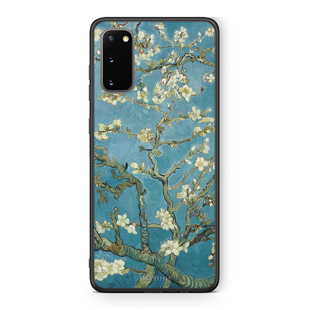 Samsung S20 White Blossoms θήκη από τη Smartfits με σχέδιο στο πίσω μέρος και μαύρο περίβλημα | Smartphone case with colorful back and black bezels by Smartfits