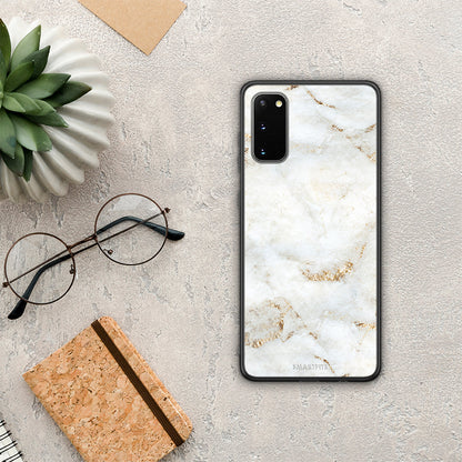 White Gold Marble - Samsung Galaxy S20 θήκη