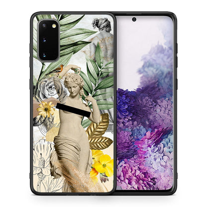 Θήκη Samsung S20 Woman Statue από τη Smartfits με σχέδιο στο πίσω μέρος και μαύρο περίβλημα | Samsung S20 Woman Statue case with colorful back and black bezels