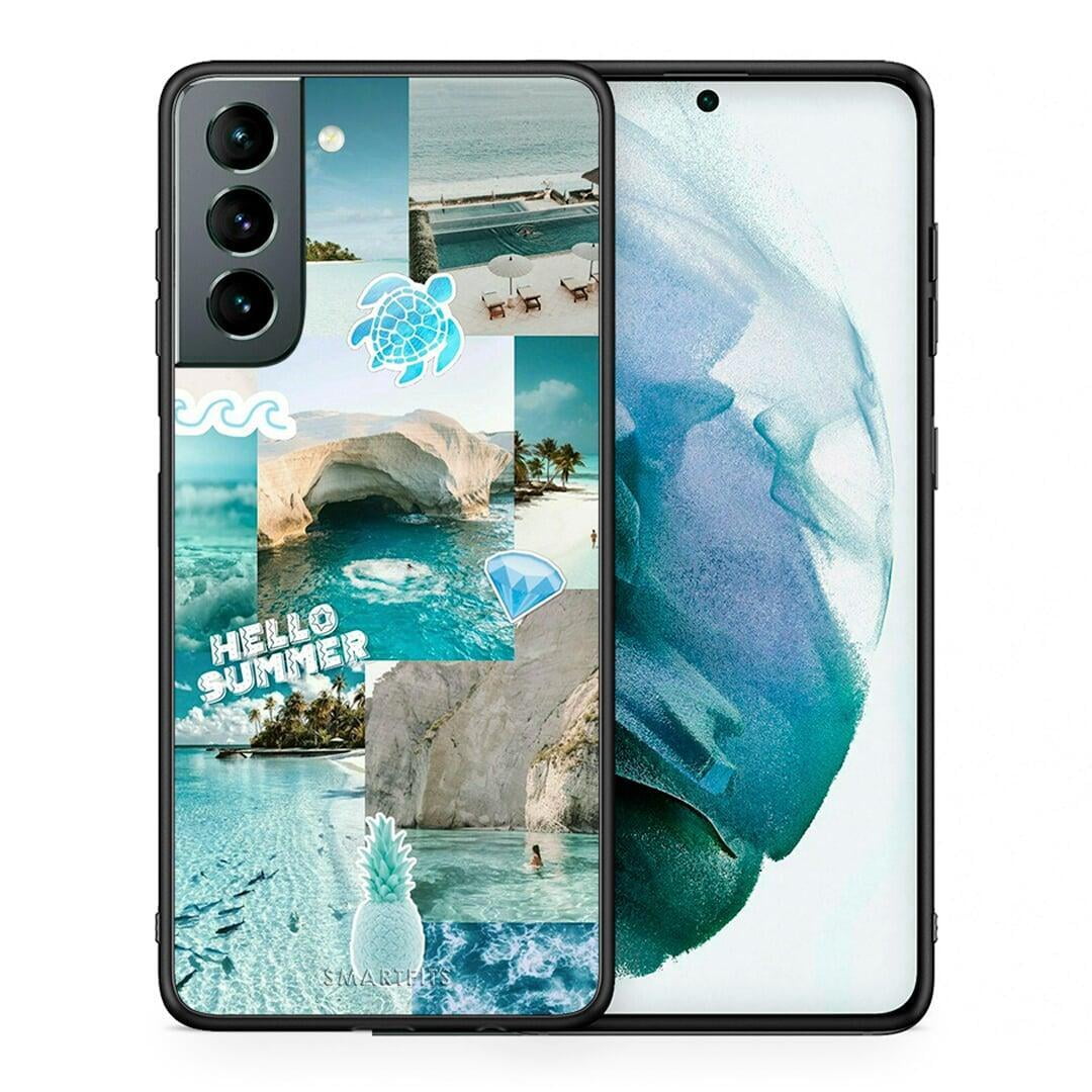 Θήκη Samsung S21 Aesthetic Summer από τη Smartfits με σχέδιο στο πίσω μέρος και μαύρο περίβλημα | Samsung S21 Aesthetic Summer case with colorful back and black bezels