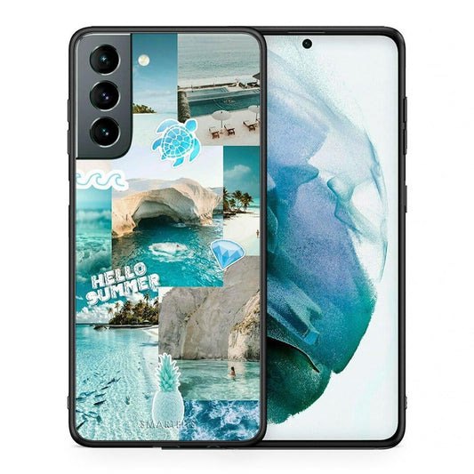 Θήκη Samsung S21 Aesthetic Summer από τη Smartfits με σχέδιο στο πίσω μέρος και μαύρο περίβλημα | Samsung S21 Aesthetic Summer case with colorful back and black bezels