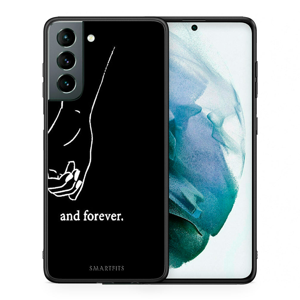 Θήκη Αγίου Βαλεντίνου Samsung S21 Always & Forever 2 από τη Smartfits με σχέδιο στο πίσω μέρος και μαύρο περίβλημα | Samsung S21 Always & Forever 2 case with colorful back and black bezels