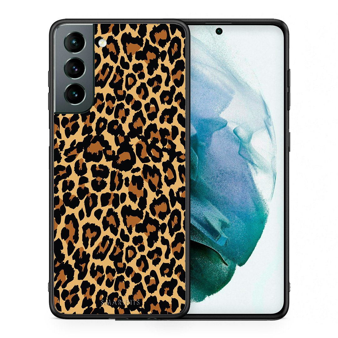 Θήκη Samsung S21 Leopard Animal από τη Smartfits με σχέδιο στο πίσω μέρος και μαύρο περίβλημα | Samsung S21 Leopard Animal case with colorful back and black bezels