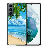 Thumbnail for Θήκη Samsung S21 Beautiful Beach από τη Smartfits με σχέδιο στο πίσω μέρος και μαύρο περίβλημα | Samsung S21 Beautiful Beach case with colorful back and black bezels