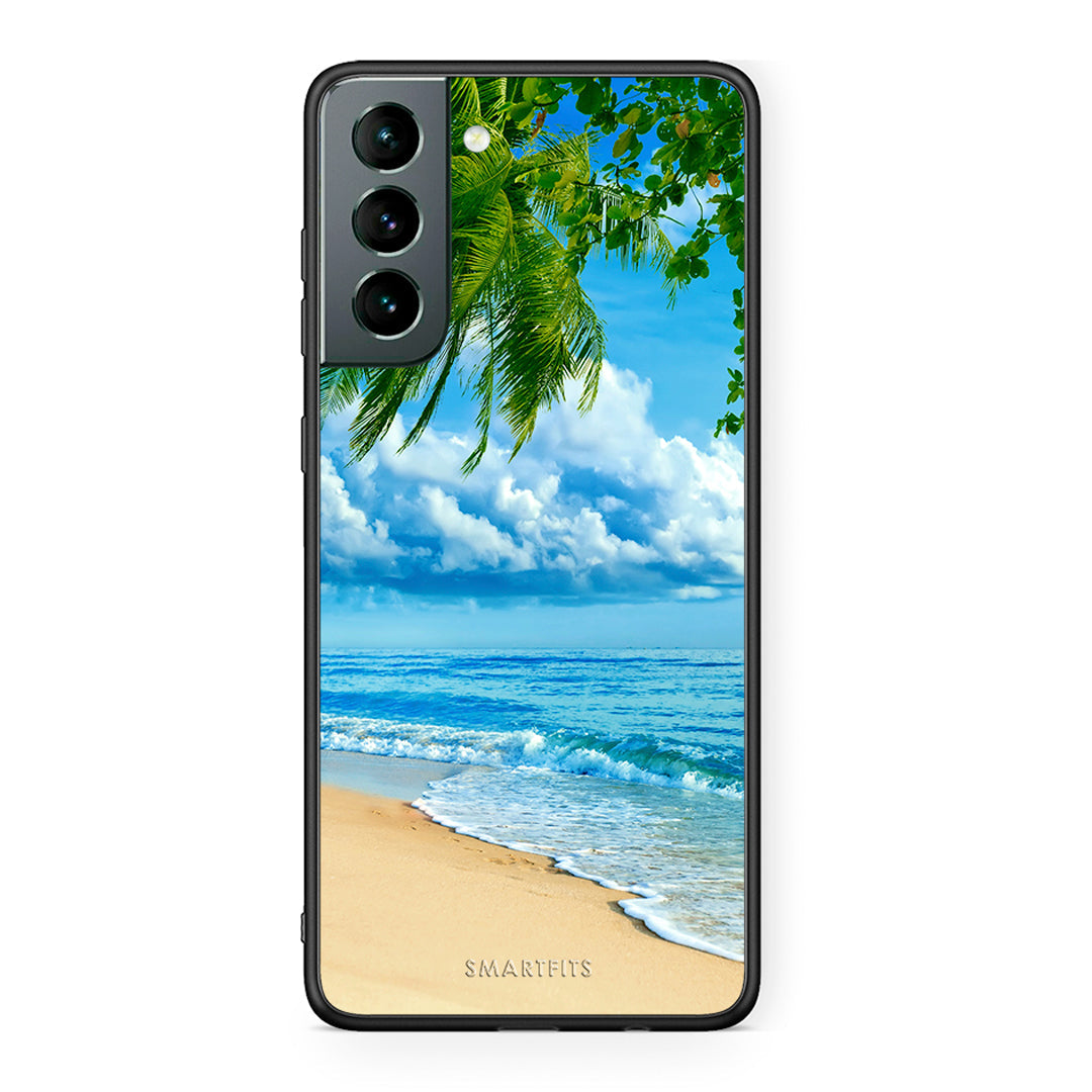 Samsung S21 Beautiful Beach θήκη από τη Smartfits με σχέδιο στο πίσω μέρος και μαύρο περίβλημα | Smartphone case with colorful back and black bezels by Smartfits
