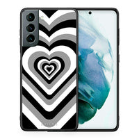 Thumbnail for Θήκη Samsung S21 Black Hearts από τη Smartfits με σχέδιο στο πίσω μέρος και μαύρο περίβλημα | Samsung S21 Black Hearts case with colorful back and black bezels