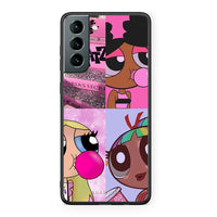 Thumbnail for Samsung S21 Bubble Girls Θήκη Αγίου Βαλεντίνου από τη Smartfits με σχέδιο στο πίσω μέρος και μαύρο περίβλημα | Smartphone case with colorful back and black bezels by Smartfits