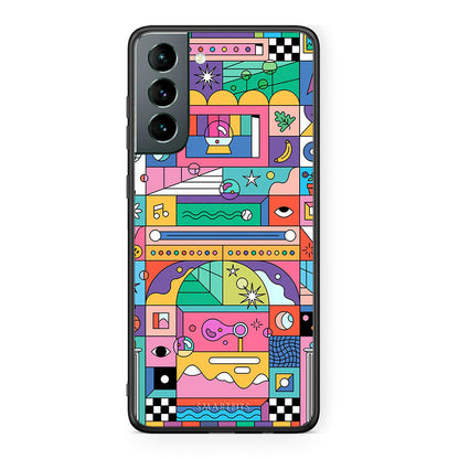 Samsung S21 Bubbles Soap θήκη από τη Smartfits με σχέδιο στο πίσω μέρος και μαύρο περίβλημα | Smartphone case with colorful back and black bezels by Smartfits
