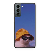 Thumbnail for Samsung S21 Cat Diva θήκη από τη Smartfits με σχέδιο στο πίσω μέρος και μαύρο περίβλημα | Smartphone case with colorful back and black bezels by Smartfits