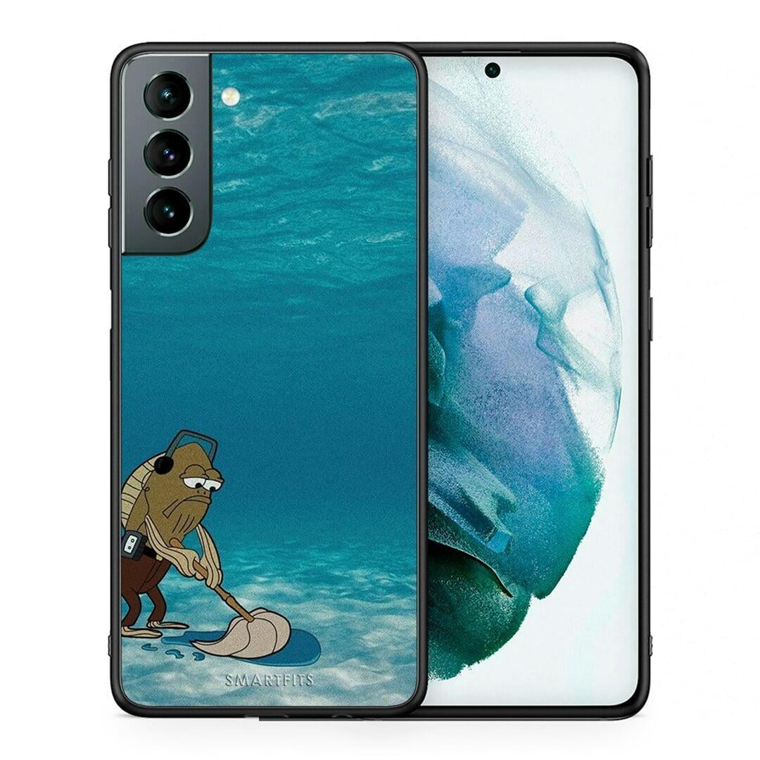 Θήκη Samsung S21 Clean The Ocean από τη Smartfits με σχέδιο στο πίσω μέρος και μαύρο περίβλημα | Samsung S21 Clean The Ocean case with colorful back and black bezels