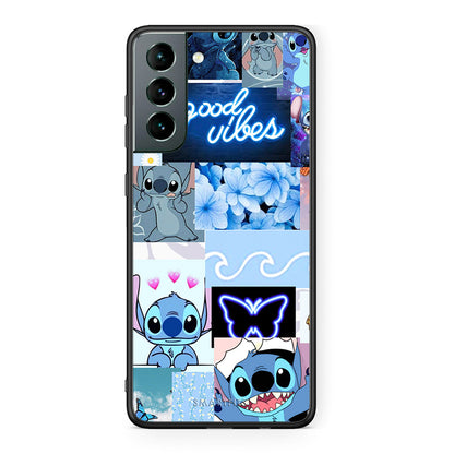 Samsung S21 Collage Good Vibes Θήκη Αγίου Βαλεντίνου από τη Smartfits με σχέδιο στο πίσω μέρος και μαύρο περίβλημα | Smartphone case with colorful back and black bezels by Smartfits