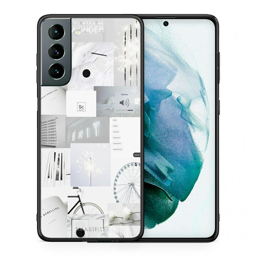 Θήκη Αγίου Βαλεντίνου Samsung S21 Collage Make Me Wonder από τη Smartfits με σχέδιο στο πίσω μέρος και μαύρο περίβλημα | Samsung S21 Collage Make Me Wonder case with colorful back and black bezels