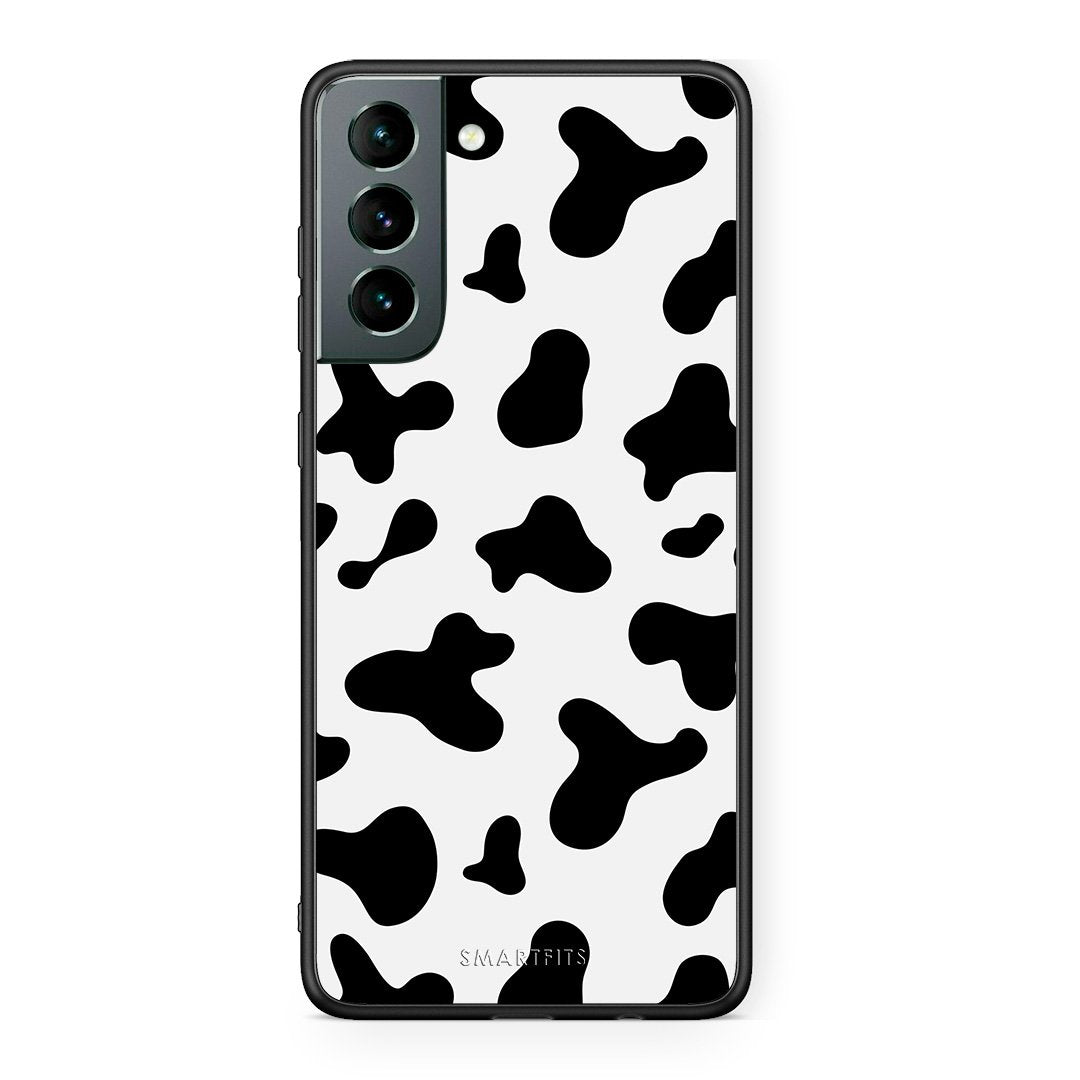 Samsung S21 Cow Print θήκη από τη Smartfits με σχέδιο στο πίσω μέρος και μαύρο περίβλημα | Smartphone case with colorful back and black bezels by Smartfits