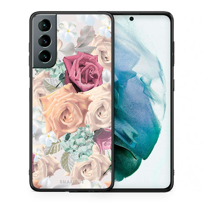 Θήκη Samsung S21 Bouquet Floral από τη Smartfits με σχέδιο στο πίσω μέρος και μαύρο περίβλημα | Samsung S21 Bouquet Floral case with colorful back and black bezels