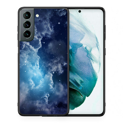 Θήκη Samsung S21 Blue Sky Galaxy από τη Smartfits με σχέδιο στο πίσω μέρος και μαύρο περίβλημα | Samsung S21 Blue Sky Galaxy case with colorful back and black bezels