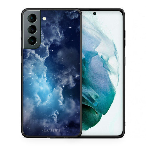 Θήκη Samsung S21 Blue Sky Galaxy από τη Smartfits με σχέδιο στο πίσω μέρος και μαύρο περίβλημα | Samsung S21 Blue Sky Galaxy case with colorful back and black bezels