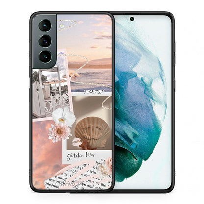 Θήκη Αγίου Βαλεντίνου Samsung S21 Golden Hour από τη Smartfits με σχέδιο στο πίσω μέρος και μαύρο περίβλημα | Samsung S21 Golden Hour case with colorful back and black bezels