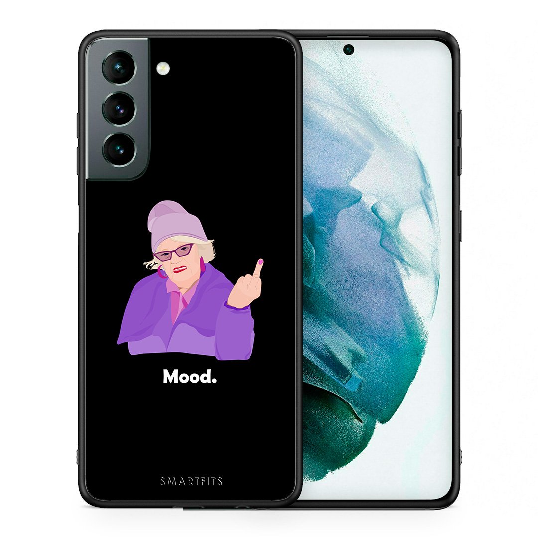 Θήκη Samsung S21 Grandma Mood Black από τη Smartfits με σχέδιο στο πίσω μέρος και μαύρο περίβλημα | Samsung S21 Grandma Mood Black case with colorful back and black bezels
