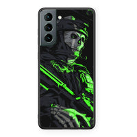 Thumbnail for Samsung S21 Green Soldier Θήκη Αγίου Βαλεντίνου από τη Smartfits με σχέδιο στο πίσω μέρος και μαύρο περίβλημα | Smartphone case with colorful back and black bezels by Smartfits