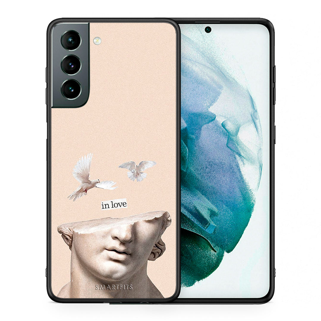 Θήκη Samsung S21 In Love από τη Smartfits με σχέδιο στο πίσω μέρος και μαύρο περίβλημα | Samsung S21 In Love case with colorful back and black bezels