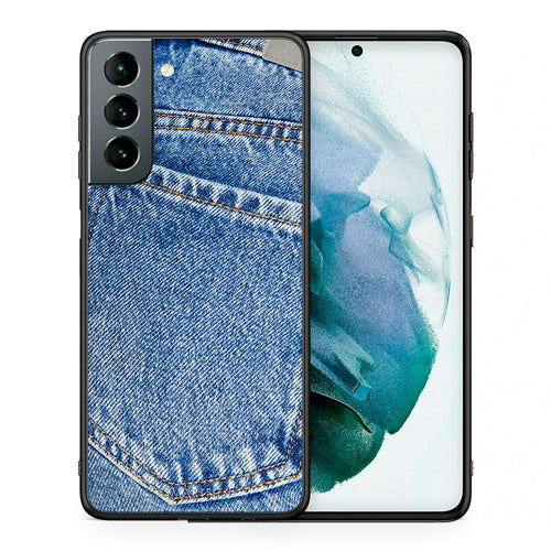 Θήκη Samsung S21 Jeans Pocket από τη Smartfits με σχέδιο στο πίσω μέρος και μαύρο περίβλημα | Samsung S21 Jeans Pocket case with colorful back and black bezels